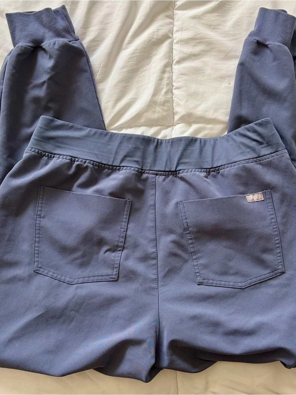 Figs high waisted Zamora Jogger Pants with Space Navy with Lime Drawcord